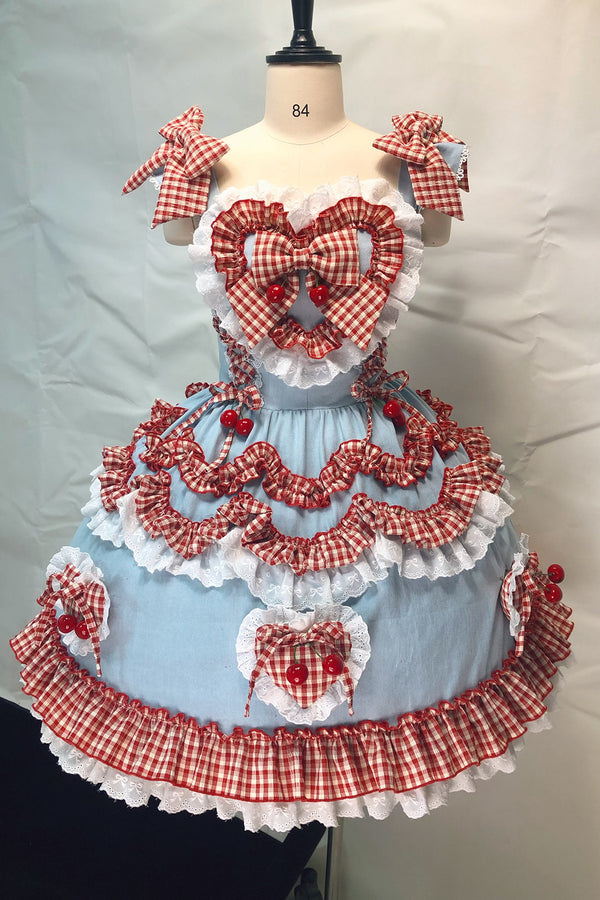 Red Check Cherry JSK Sundress