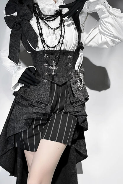 Lolita Prince Rabbit Waist Belt Shirt and Pants Set-Up