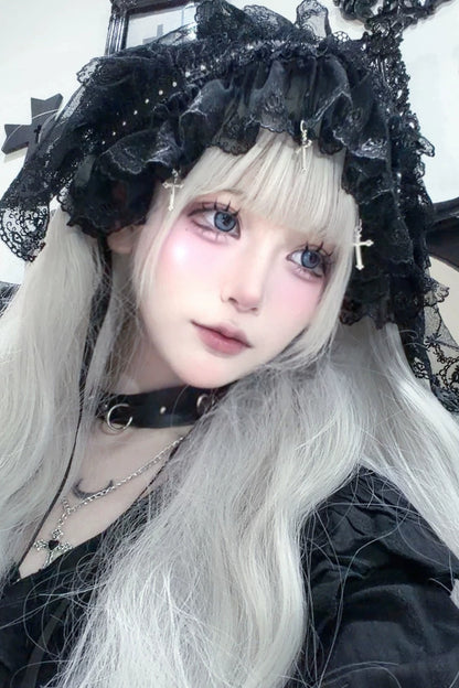 Gothic Lolita Lace Cross Pendant Headband