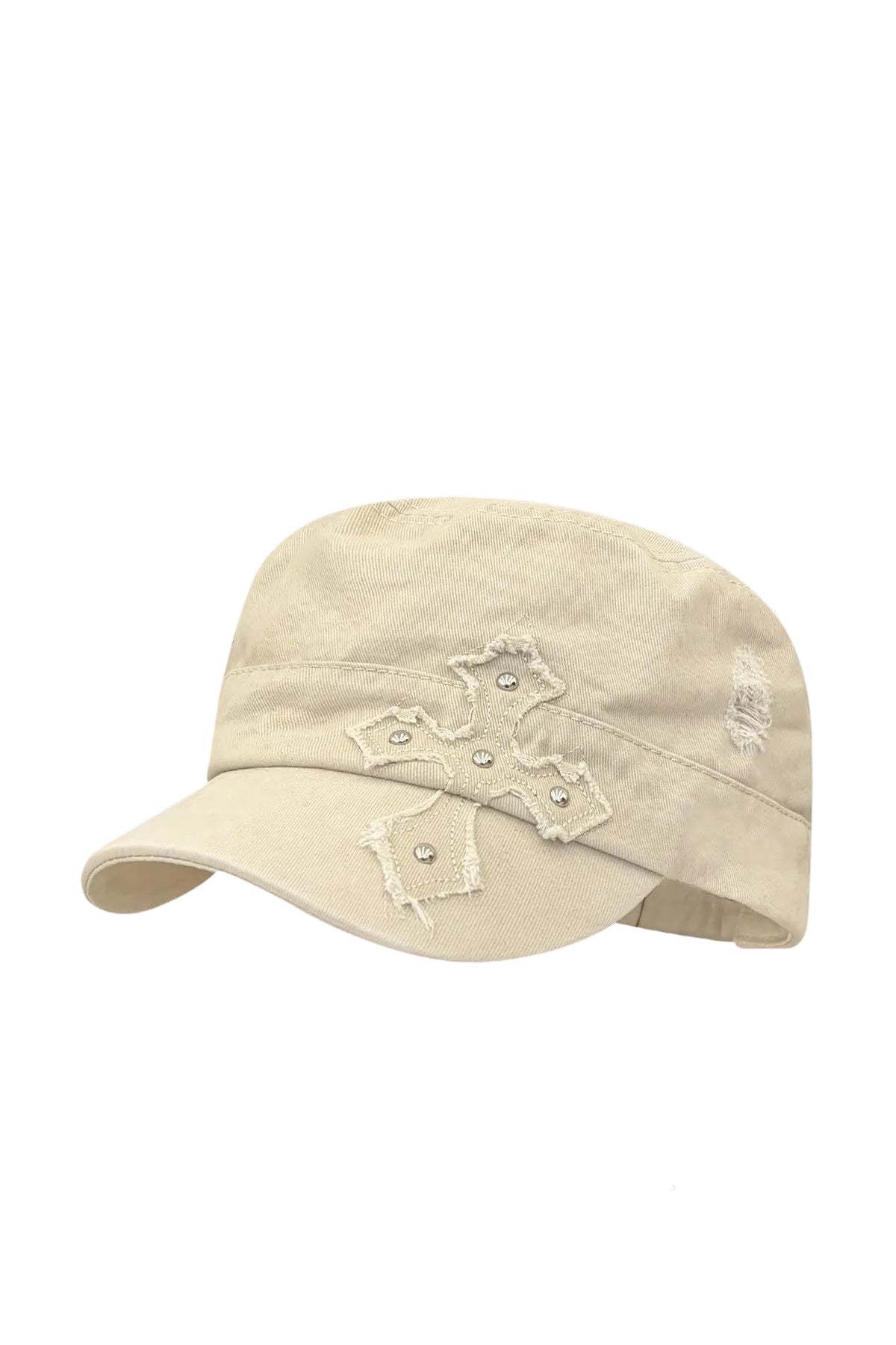 American Retro Distressed Cross-Studded Baseball Cap
