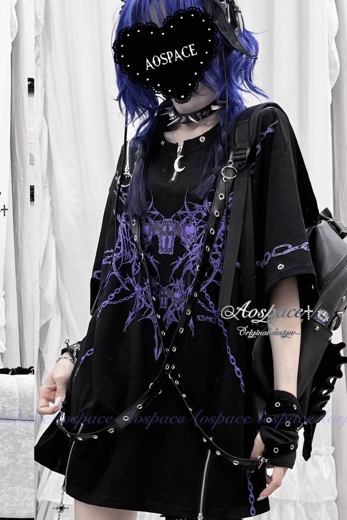 Skull And Coffin Off-Shoulder T-Shirt
