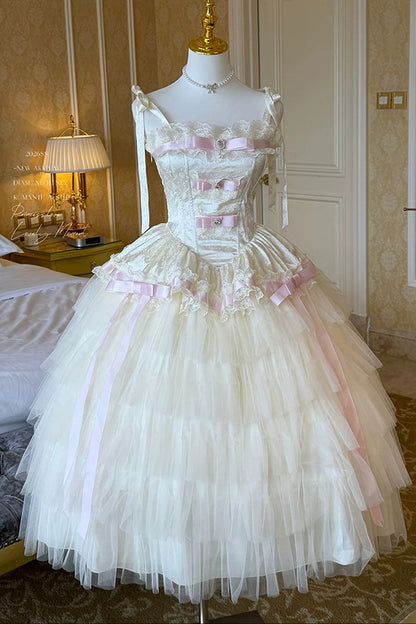 Elegant Ribbon Princess Long Dress