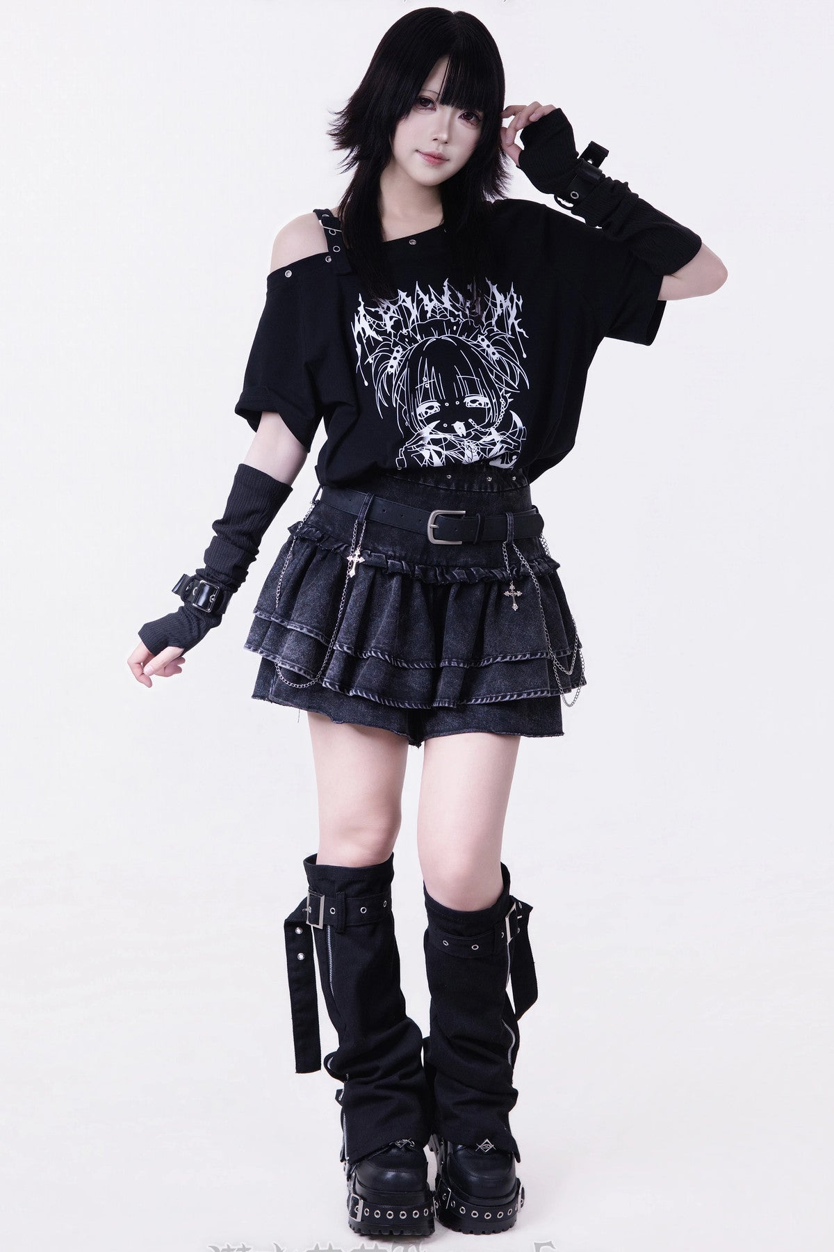 Loose One-Shoulder Camisole T-Shirt