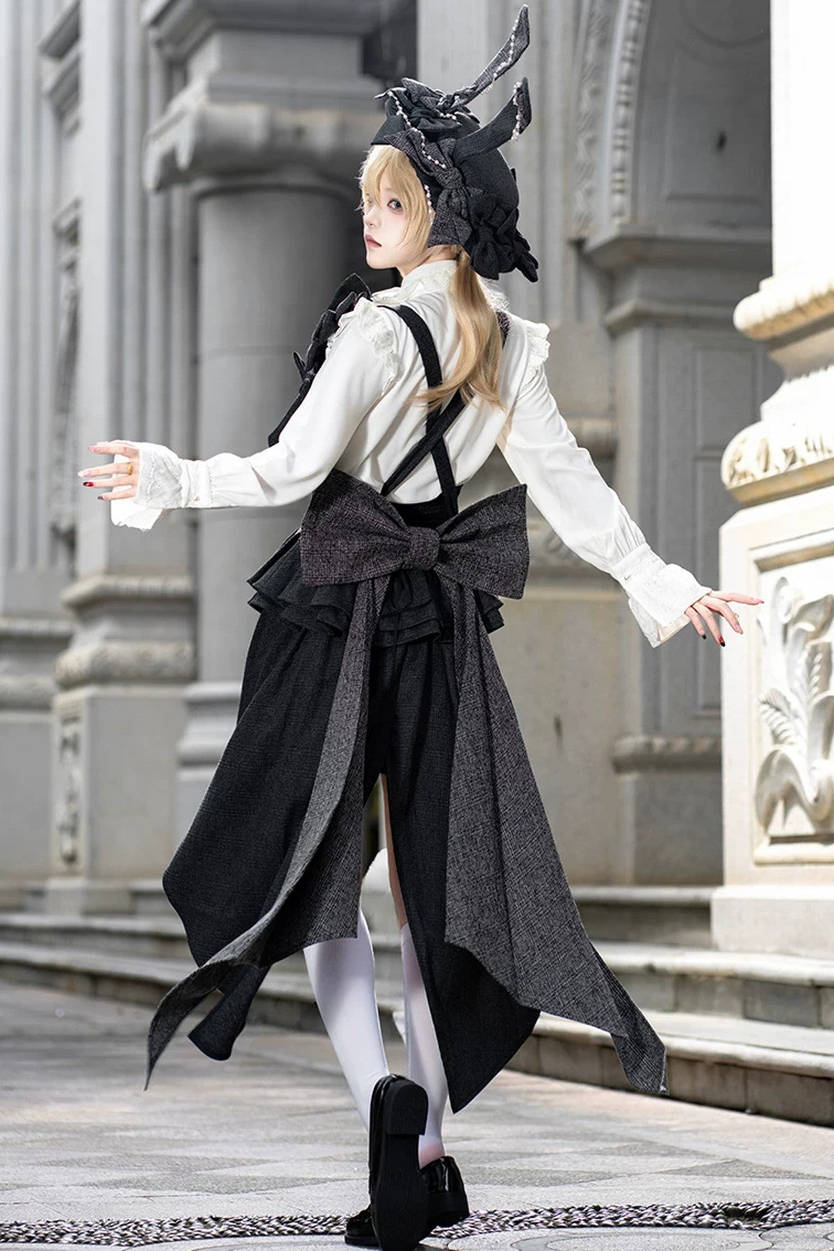 Lolita Prince Rabbit Waist Belt Shirt and Pants Set-Up