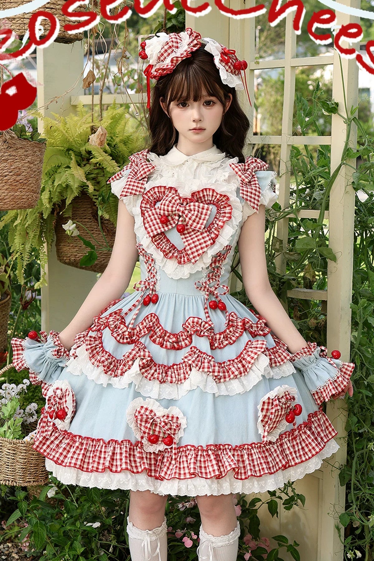 Red Check Cherry JSK Sundress