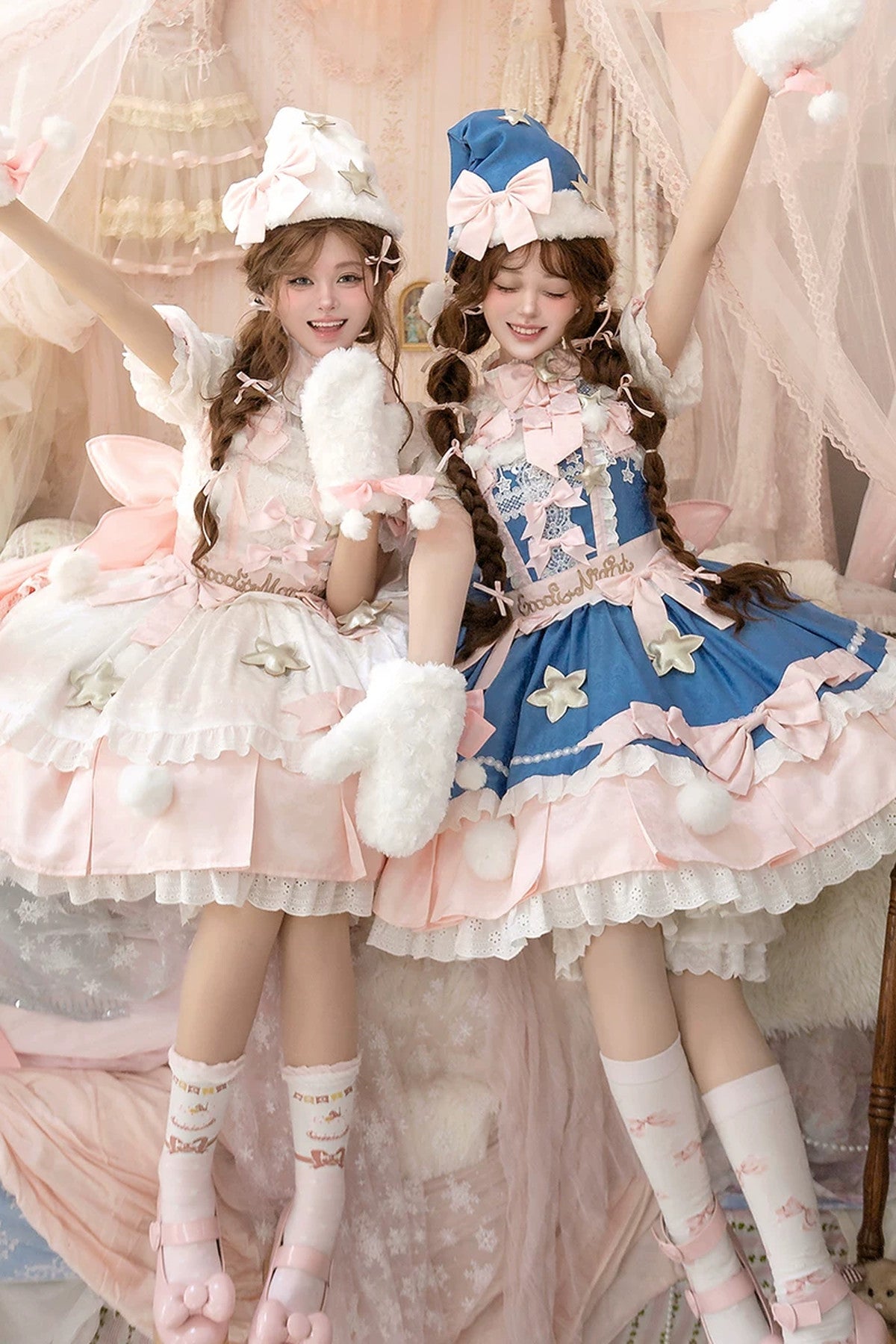 Completo da abito Lolita rosa «Good Morning»