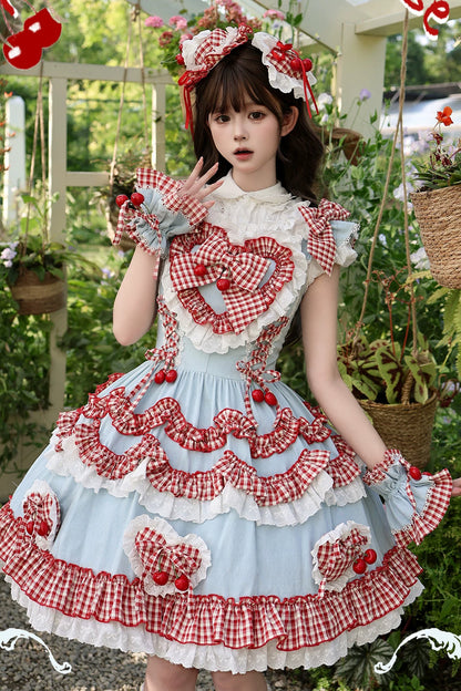 Red Check Cherry JSK Sundress