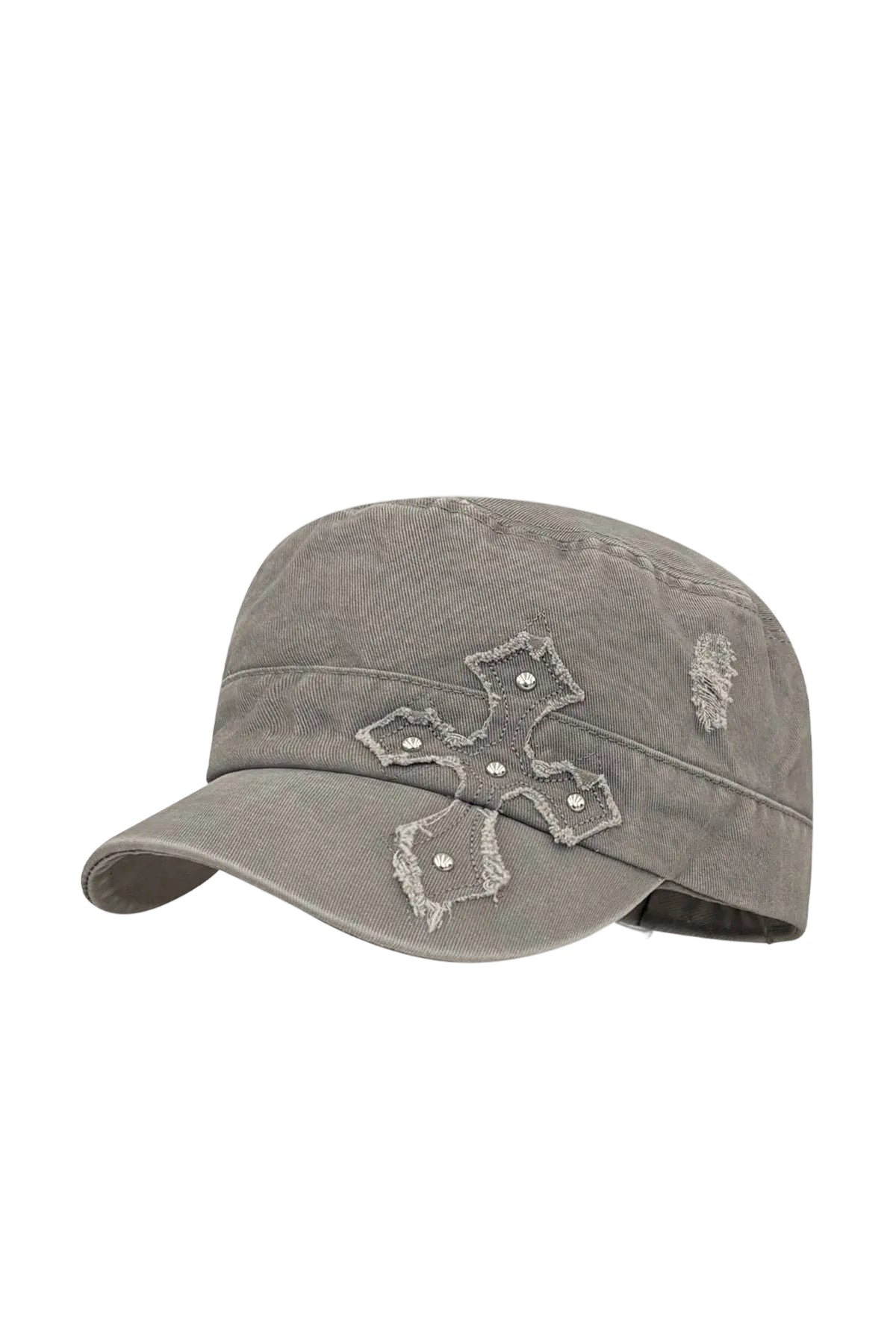 American Retro Distressed Cross-Studded Baseball Cap
