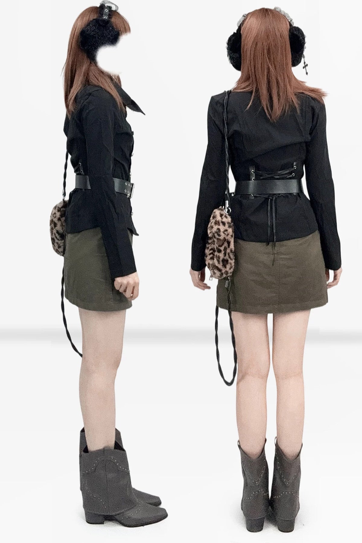 Black High-Neck Short Jacket