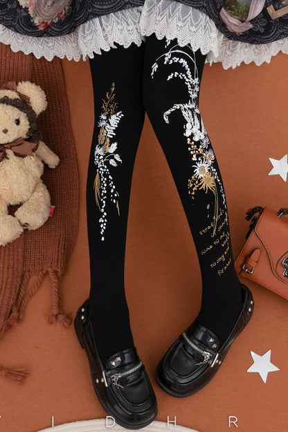 Floral Print Tights