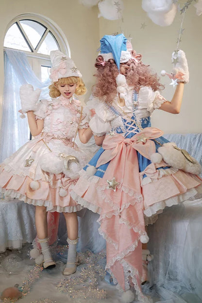 Completo da abito Lolita rosa «Good Morning»