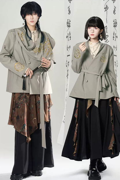 사자춤 자수 수트 재킷