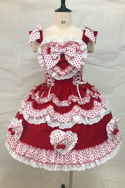 Red Check Cherry JSK Sundress