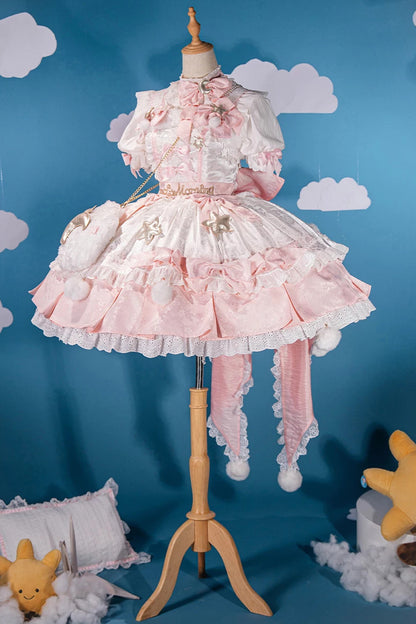 Completo da abito Lolita rosa «Good Morning»