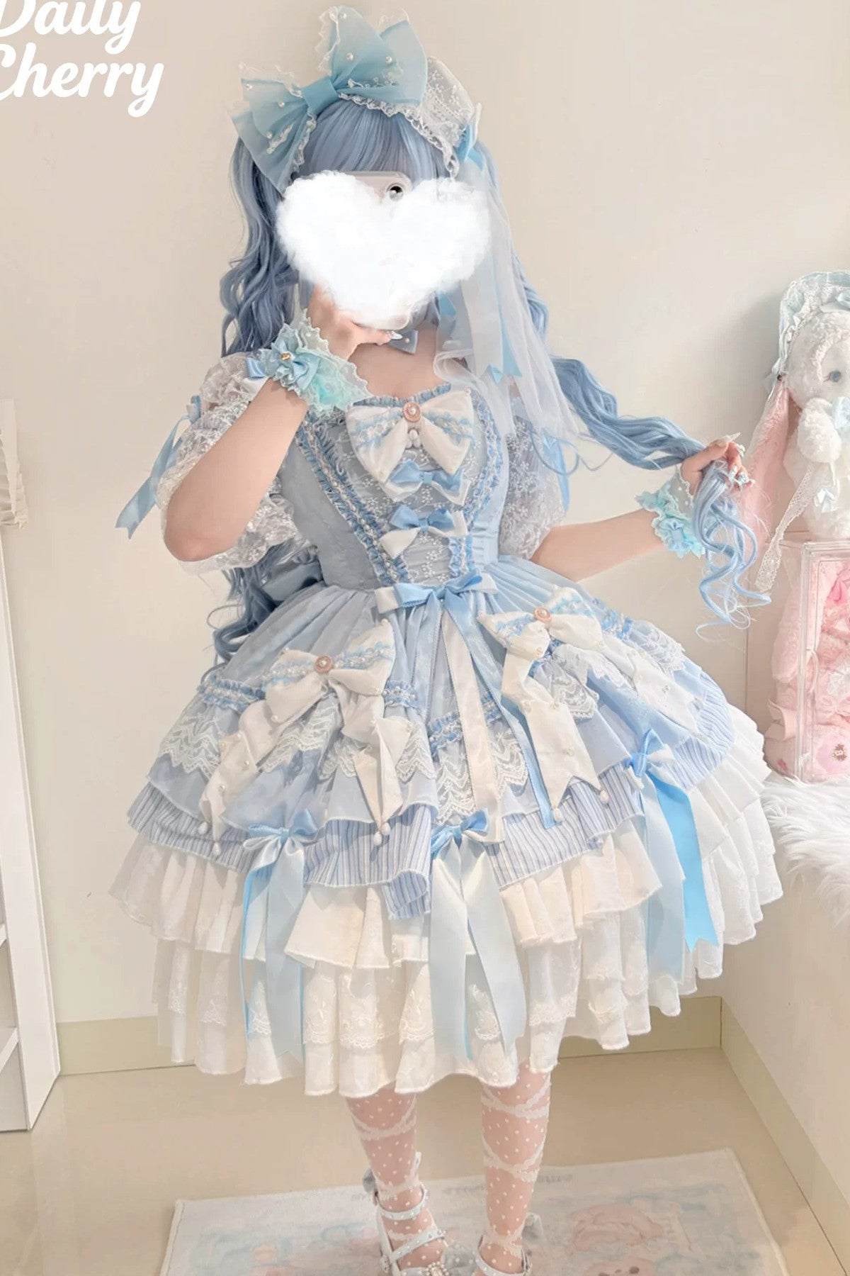 Ensemble robe Lolita en dentelle glaçage sel marin