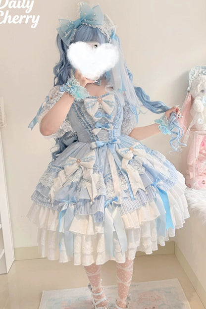 Ensemble robe Lolita en dentelle glaçage sel marin