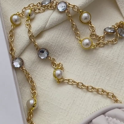 Pearl handle & chain twist mini bag