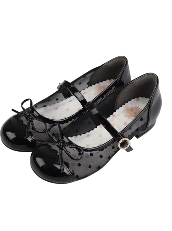 Sheer ribbon baby ballet shoes