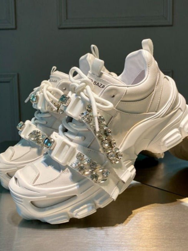 Double strap linestone dat sneakers
