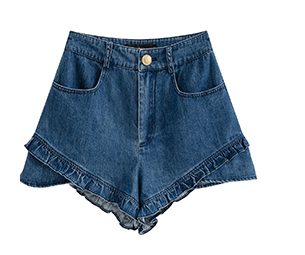 スウィートデニムフリルカラーセットアップ