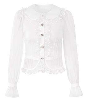 Doll Color Lace Frillsea Shirt