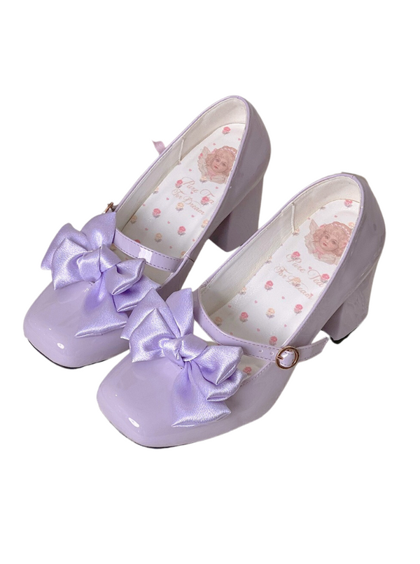 Square Temerge Jane Ribbon French Elegant High Heel