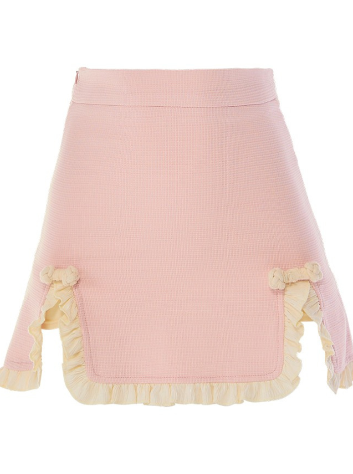 Westrbon Frill Tops + Grill Suite Pink Skirt