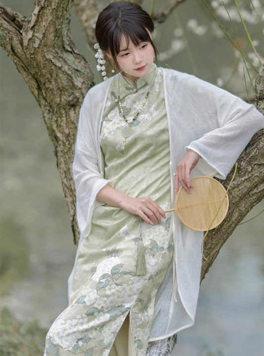 [Pre-order] Printed China Slim Long Dress