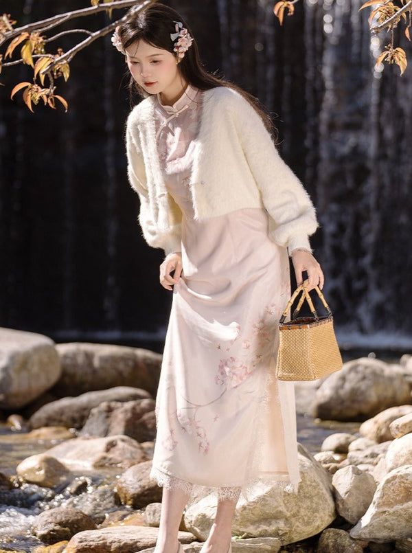 【予約商品】ブロッサムプリントツーピースチャイナドレス