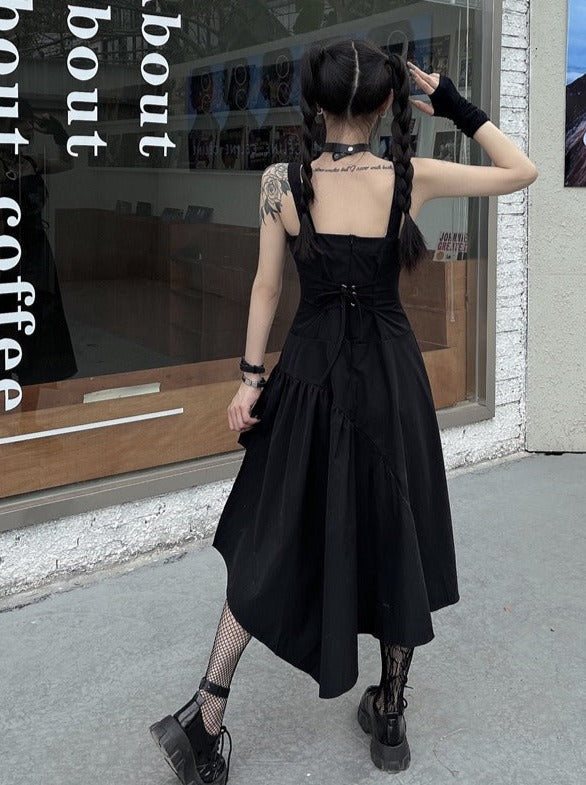 corset pinafore dress Cottage Corset Pinafore in Black XL