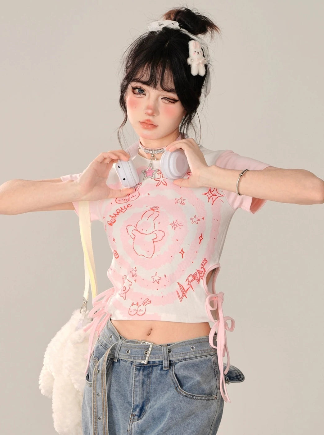 Rabbit Girly Summer Short Top