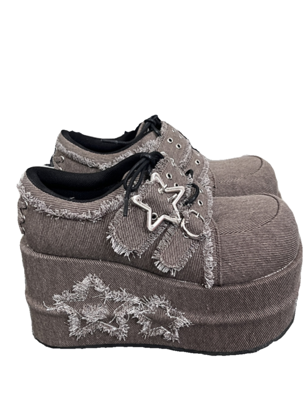 Star Denim Subculture Hot Girl Platform Shoes