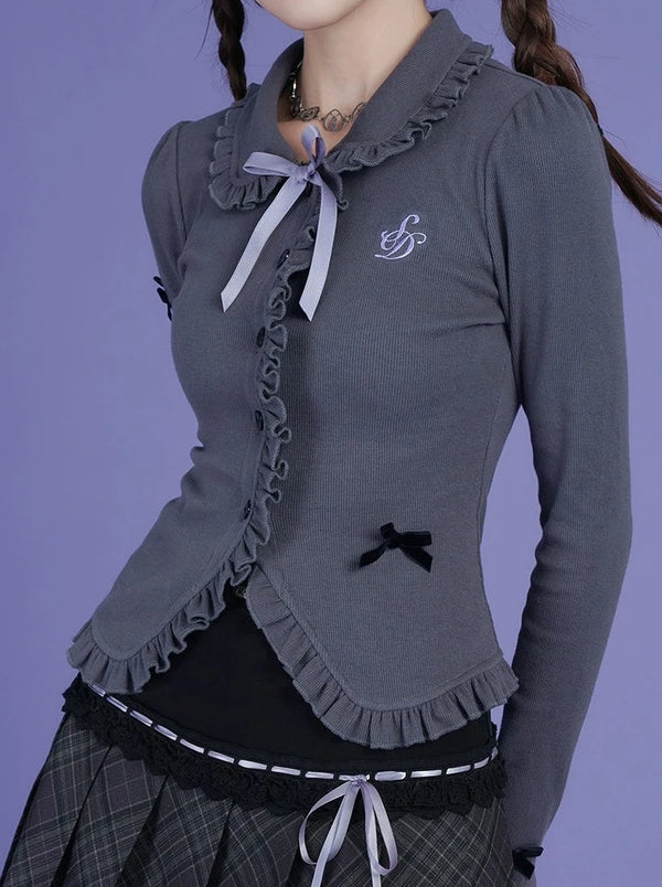 Glamennia Ojifuririr Ribbon Cardigan