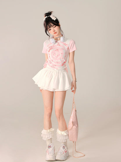 Rabbit Girly Summer Short Top