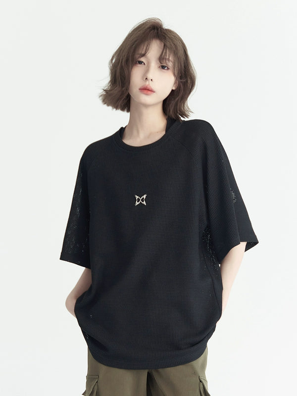 センターポイントショルダージップアップTシャツ