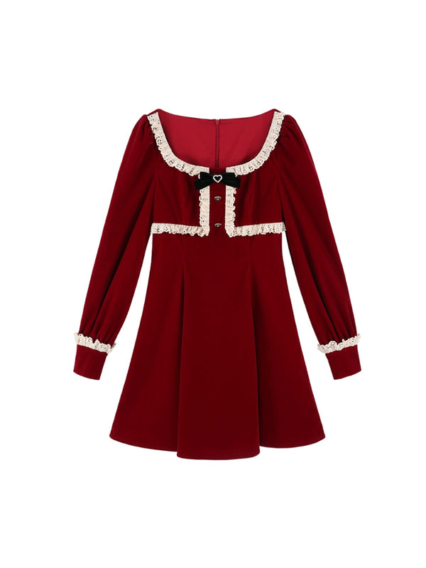 レースダークショートワンピース