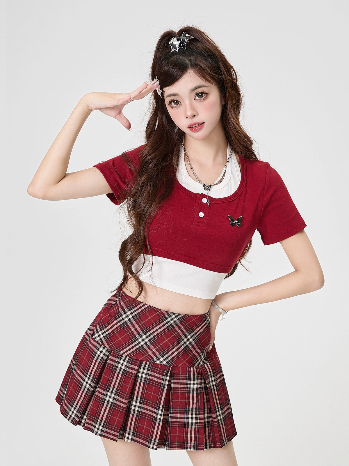 American Retro Two Piece Slim Design Tops