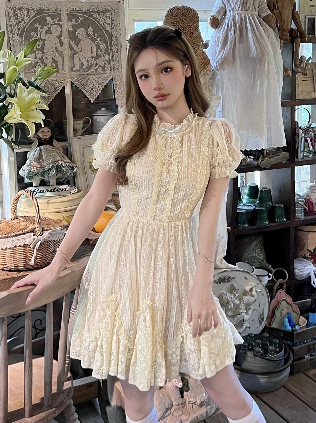 Antique Shell Retro Lace Dress