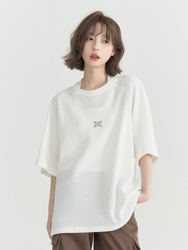 センターポイントショルダージップアップTシャツ