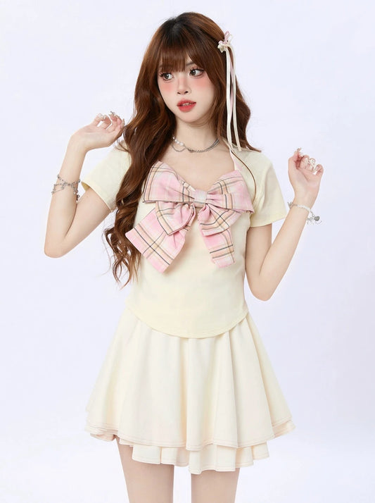 Big Check Bow Short Top