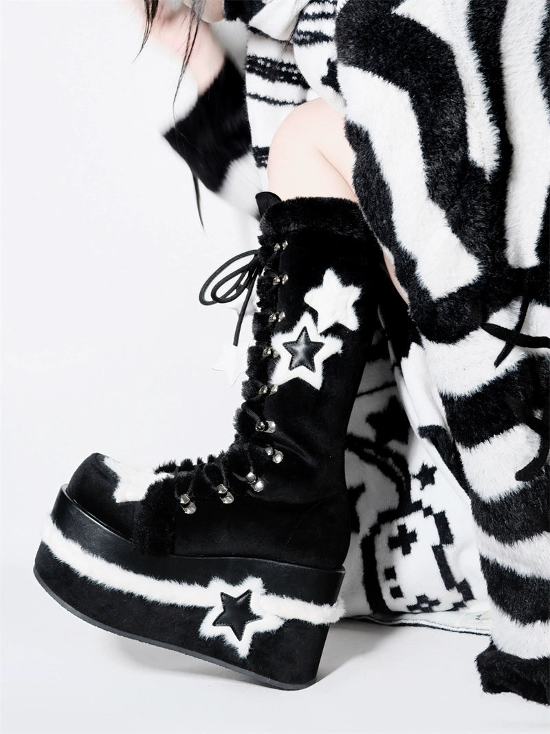 Velvet Star y2k Subculture Mid Platform Boots