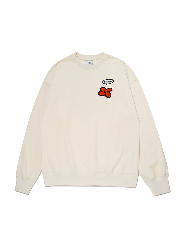 Cream Yellow Round Neck Sweatshirt + Side Design Pants