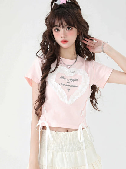 Sweet Love Lace-up T-shirt