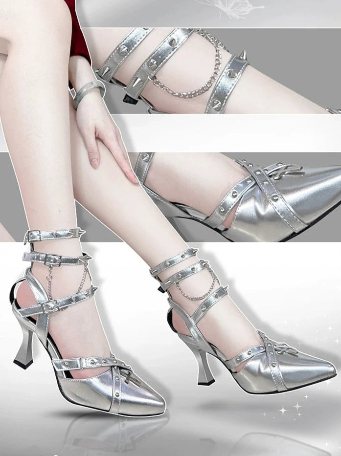 Gothic Punk Pointed Toe High Heels