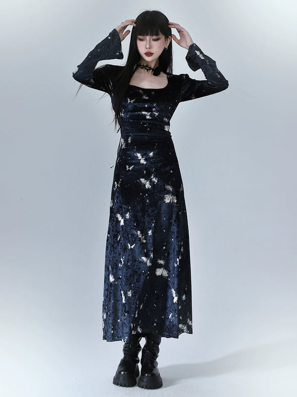 Square Velvet Dark Mode Dress