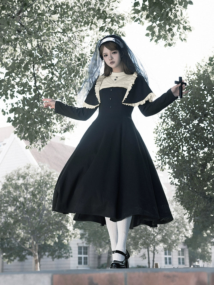 Faux Two Piece Gothic Lolita Dress