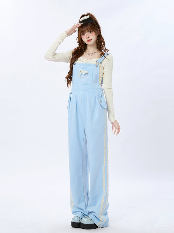 High Waist Straight Loose Casual Sweet Overalls