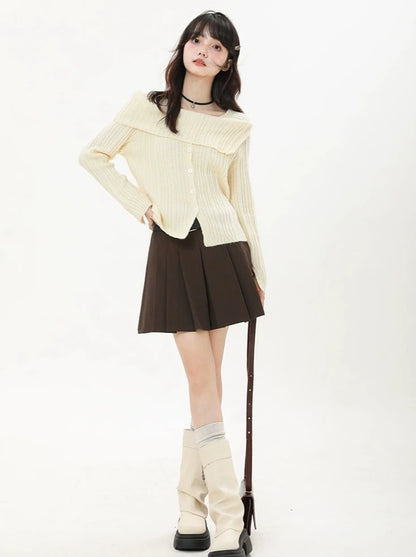 Milky White Square Collar Slim Top