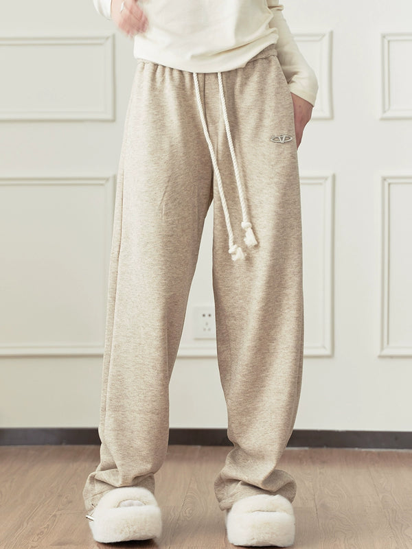 One-point logo loose sweat pants