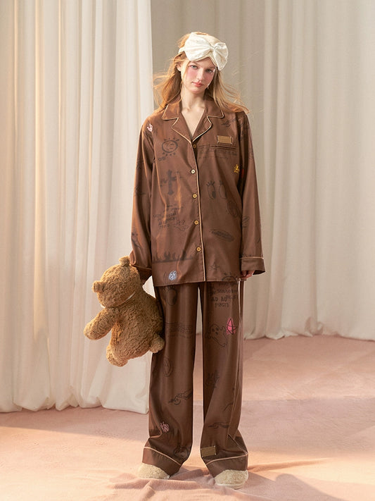 Illustration pyjama ample marron